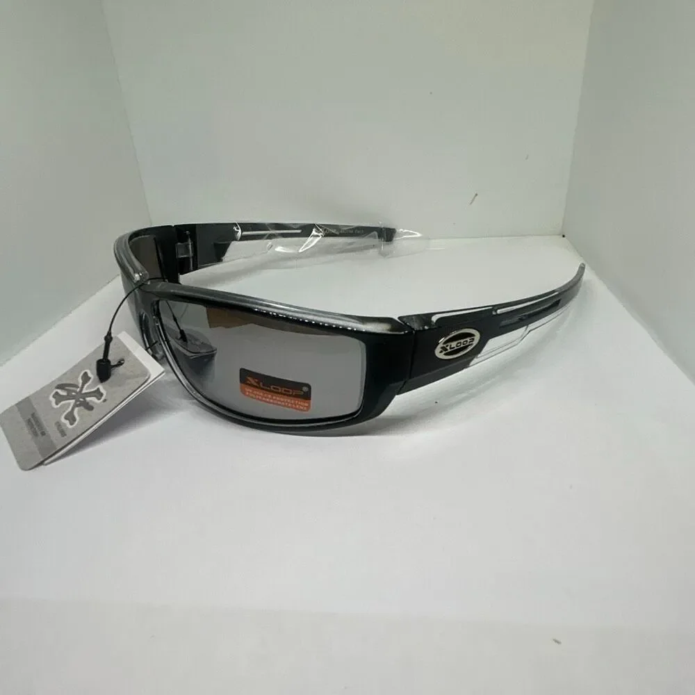 X-Loop Mirrored Wraparound Sport Sunglasses UV400 Protection Durable Streetwear